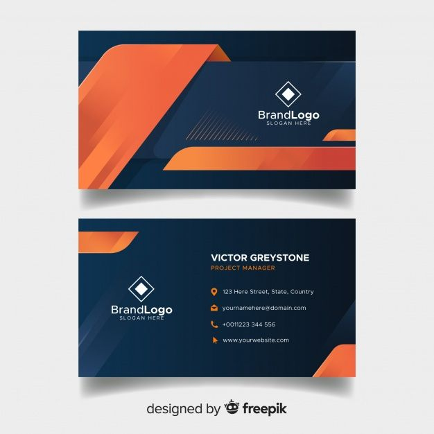 Elegant Business Card Template With Geometric Design Free with Business Card Maker Template