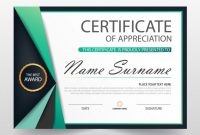 Elegant Certificate Of Appreciation Template | Free Vector inside Printable Certificate Of Recognition Templates Free