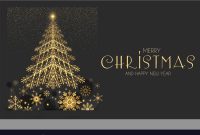 Elegant Christmas Card Template With Gold Fir Tree regarding Adobe Illustrator Christmas Card Template