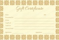 Elegant Gift Certificate Template (Golden Edition) with regard to Elegant Gift Certificate Template