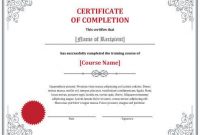 Elegant Training Completion Certificate (32206 Downloads intended for Class Completion Certificate Template