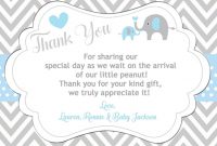 Elephant Thank You Card | Baby Shower Thank You Cards, Baby for Thank You Card Template For Baby Shower