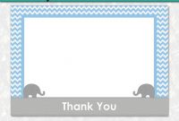 Elephant Thank You Card Template Printable – Boy Baby Shower within Template For Baby Shower Thank You Cards