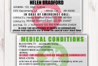 Emergency Identification Card Template, Medical Condition Card, Medication  Instruction Card For Emergency, Instant Download Printable Pdf with In Case Of Emergency Card Template