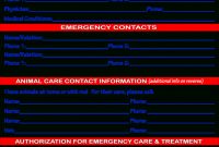 Emergency Information Card Template | Crafts4K9Rescue in In Case Of Emergency Card Template
