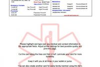 Emergency Medical Information Card – Free Printable pertaining to Med Card Template