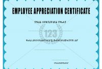 Employee Appreciation Certificate Template | Certificate regarding Employee Recognition Certificates Templates Free