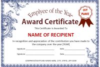 Employee Award Certificate Template | Office Templates Online with regard to Sample Certificate Of Recognition Template