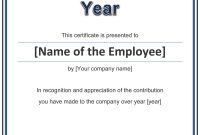 Employee Award Cetificate | Free Template For Word with Employee Of The Year Certificate Template Free