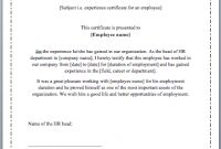 Employee Experience Certificate Template – Word Templates intended for Sample Certificate Employment Template