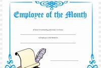 Employee Of The Month Certificate Template Free Templates inside Employee Of The Month Certificate Templates