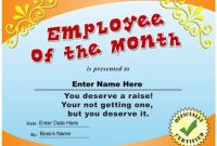 Employee Of The Month Funny Certificate Pdf | Funny inside Funny Certificates For Employees Templates