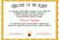 Employee Of The Month – Here Is Our Free Certificate For for Employee Of The Month Certificate Template