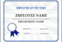 Employee Of The Year Certificate | Certificate Templates intended for Employee Of The Year Certificate Template Free