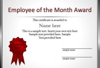 Employee Of The Year Certificate Templates – Best Samples for Employee Of The Year Certificate Template Free