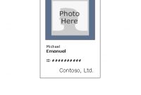 Employee Photo Id Badge (Portrait) regarding Id Card Template For Kids