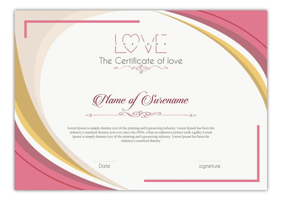 Entry #9Slp2008 For Design A Love Certificate Template for Love Certificate Templates