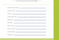 Eos Credit Card Authorisation Form inside Credit Card Authorisation Form Template Australia