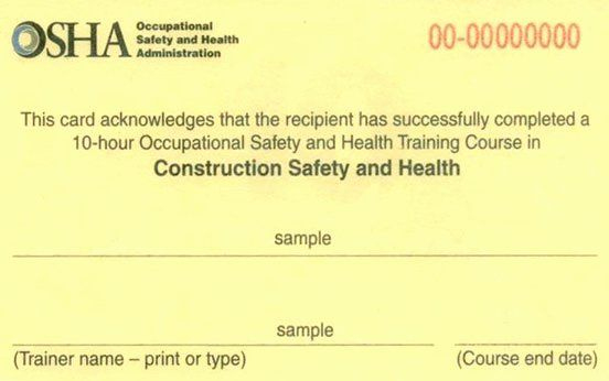 Equipment Operator Certification Card Template Inspirational within Osha 10 Card Template