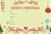 Eve Decorative Christmas Gift Certificate – Doc Formats In inside Free Christmas Gift Certificate Templates