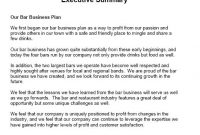 Executive Summary Sample within Executive Summary Of A Business Plan Template