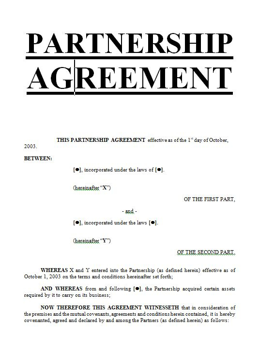 Exemples Samples Partnership Agreement - Doc And Pdf | All with regard to Free Business Partnership Agreement Template Uk
