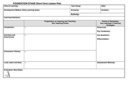 Eyfs Lesson Plan Template_Noaddedsugar - Uk Teaching intended for Blank Unit Lesson Plan Template