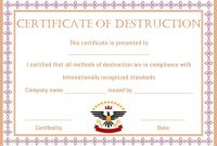 🥰5+ Free Certificate Of Destruction Sample Templates🥰 within Free Certificate Of Destruction Template
