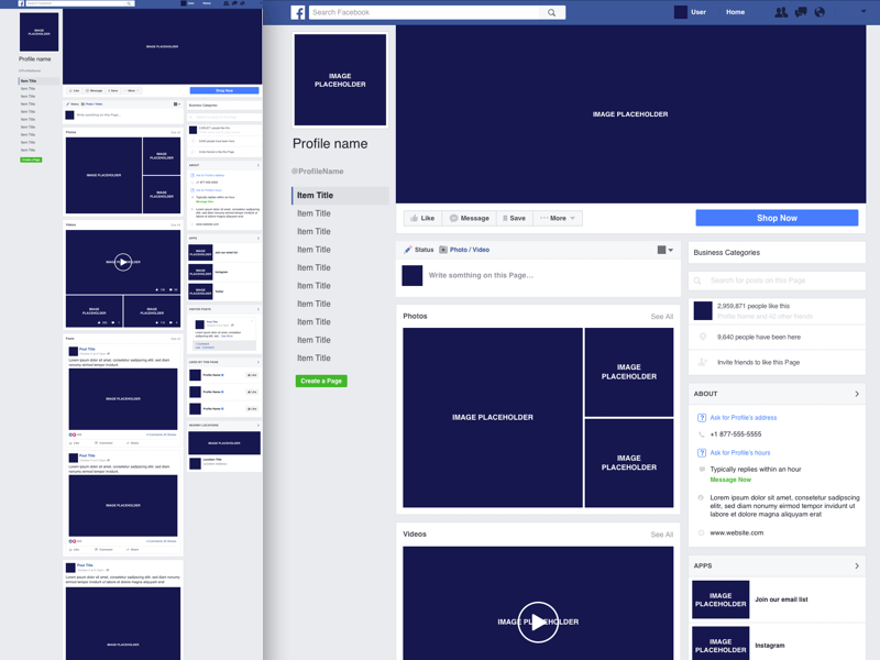 Facebook Business Page Template Sketch Freebie - Download with regard to Facebook Templates For Business