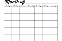 Family Binder Printables | Free Printable Calendar Monthly regarding Blank One Month Calendar Template