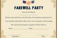Farewell Party Invitation Template: 23 Custom Party within Farewell Certificate Template