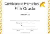 Fifth Grade Promotion Certificate Printable Certificate throughout 5Th Grade Graduation Certificate Template