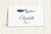 Floral Wedding Placecard Template, Printable Escort Cards regarding Paper Source Templates Place Cards