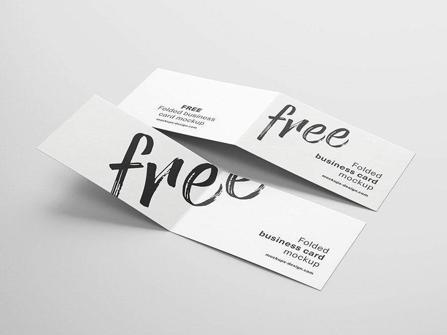 Folded Business Card - Free Mockup | Business Card Mock Up in Staples Business Card Template Word