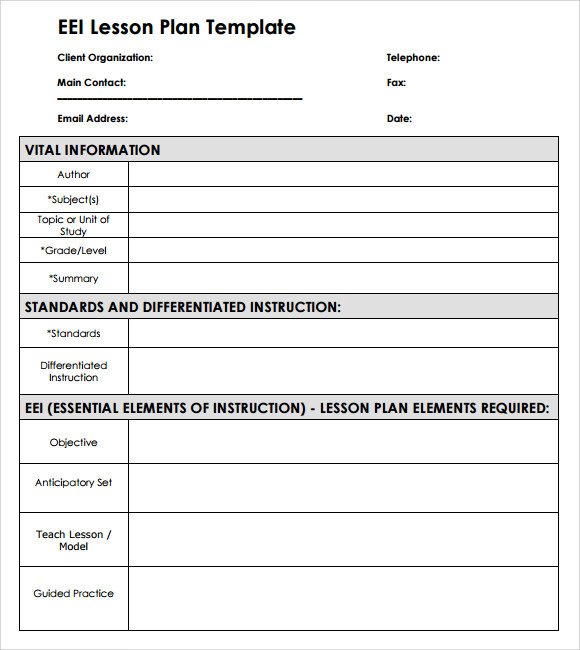 Free 10+ Sample Blank Lesson Plan Templates In Pdf throughout Blank Unit Lesson Plan Template