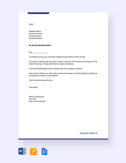Free 12+ Business Meeting Invitation Letter Templates In Pdf throughout Business Meeting Request Template