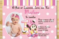 Free 12+ Minnie Mouse Birthday Invitation Designs In Psd regarding First Birthday Invitation Card Template
