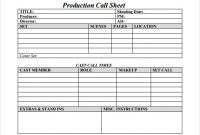 Free 13+ Sample Call Sheet Templates In Ms Word | Pdf with Blank Call Sheet Template
