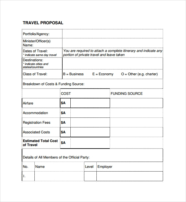 Free 13+ Sample Travel Proposal Templates In Pdf | Ms Word in Business Travel Proposal Template