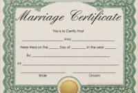 Free 18+ Marriage Certificate Templates In Word | Psd with Certificate Of Marriage Template