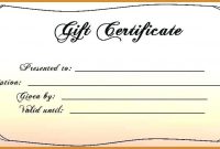 Free 4X6 Gift Certificate Template Printable Gift regarding Printable Gift Certificates Templates Free