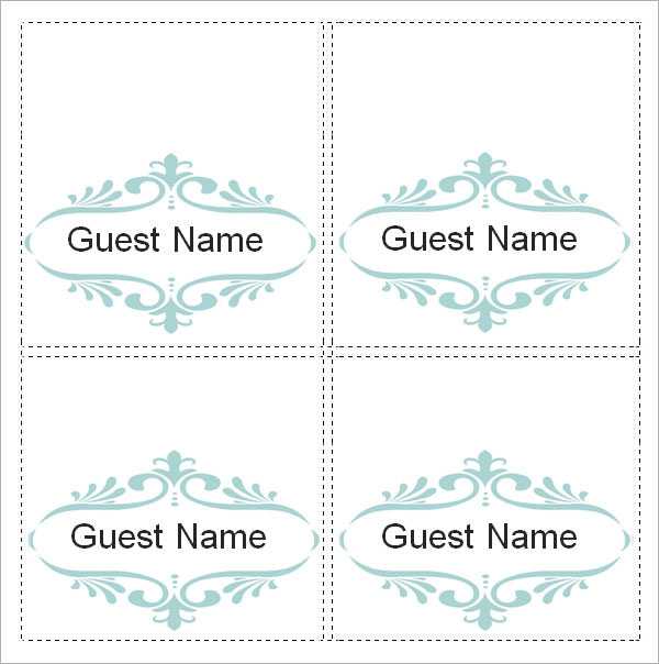 Free 7+ Place Card Templates In Ms Word | Pdf in Free Place Card Templates 6 Per Page