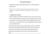 Free 8+ Sample Non-Compete Agreement Forms In Pdf | Ms Word with Business Templates Noncompete Agreement