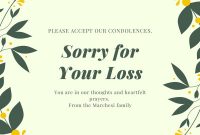 Free And Printable Custom Sympathy Card Templates | Canva intended for Sorry For Your Loss Card Template
