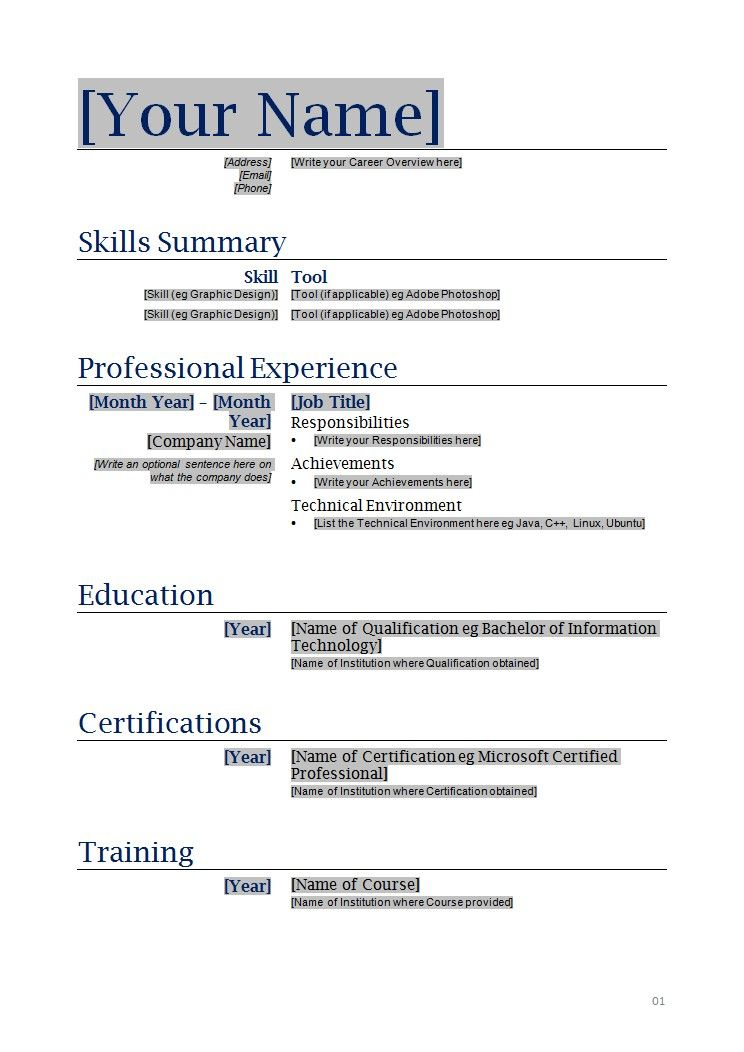 Free Blanks Resumes Templates | Posts Related To Free Blank intended for Free Blank Resume Templates For Microsoft Word