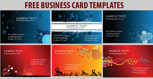Free Business Card Templates: 6 Colorful Designs for Free Complimentary Card Templates