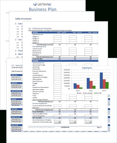Free Business Plan Template For Word And Excel regarding Simple Business Plan Template Excel