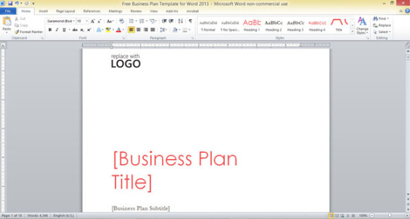 Free Business Plan Template Für Word 2013 pertaining to Business Plan Template Free Word Document