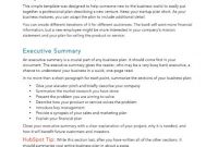 Free Business Plans Pdf & Word Template | Hubspot with Business Plan Template For Service Company