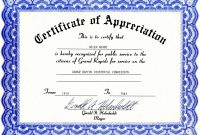 Free Certificate Of Appreciation Template Downloads Unique intended for Free Certificate Of Appreciation Template Downloads